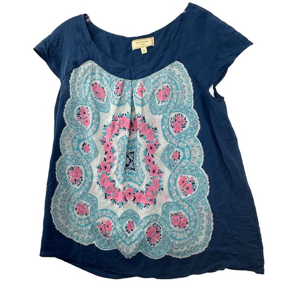 Anthropologie Moulinette Soeurs Women’s‎ Size Medium 100% Silk Blouse Top - Picture 1 of 13